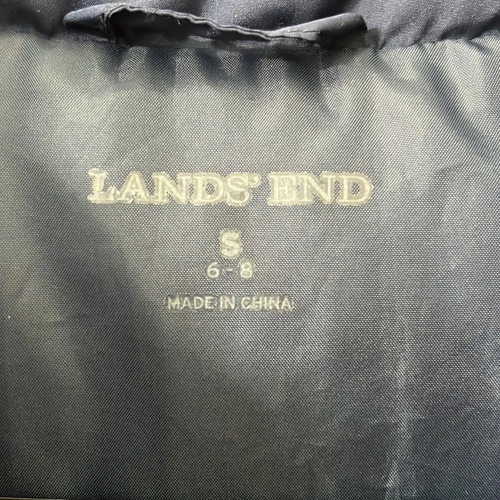 Land’s End Navy Blue Down Feather Puffer Vest Size Small - Picture 4 of 6